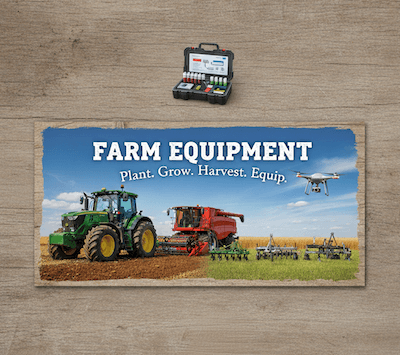 Modern farm equipment and agricultural machinery for precision farming