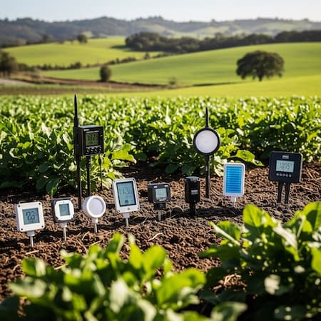 IoT soil moisture sensors and smart farming devices for precision agriculture
